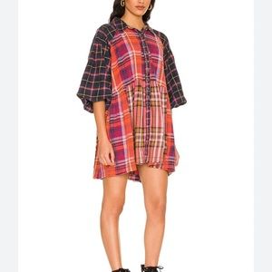 FREE PEOPLE (WE THE FREE) mixed plaid top